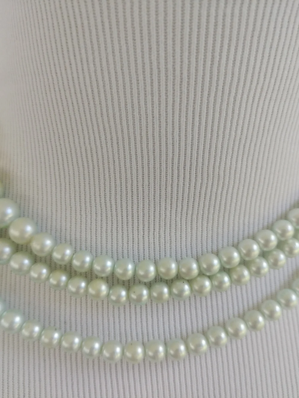 Pearl W/Crystal 3-Multi-Strand-JAPAN Necklace-vintage-
